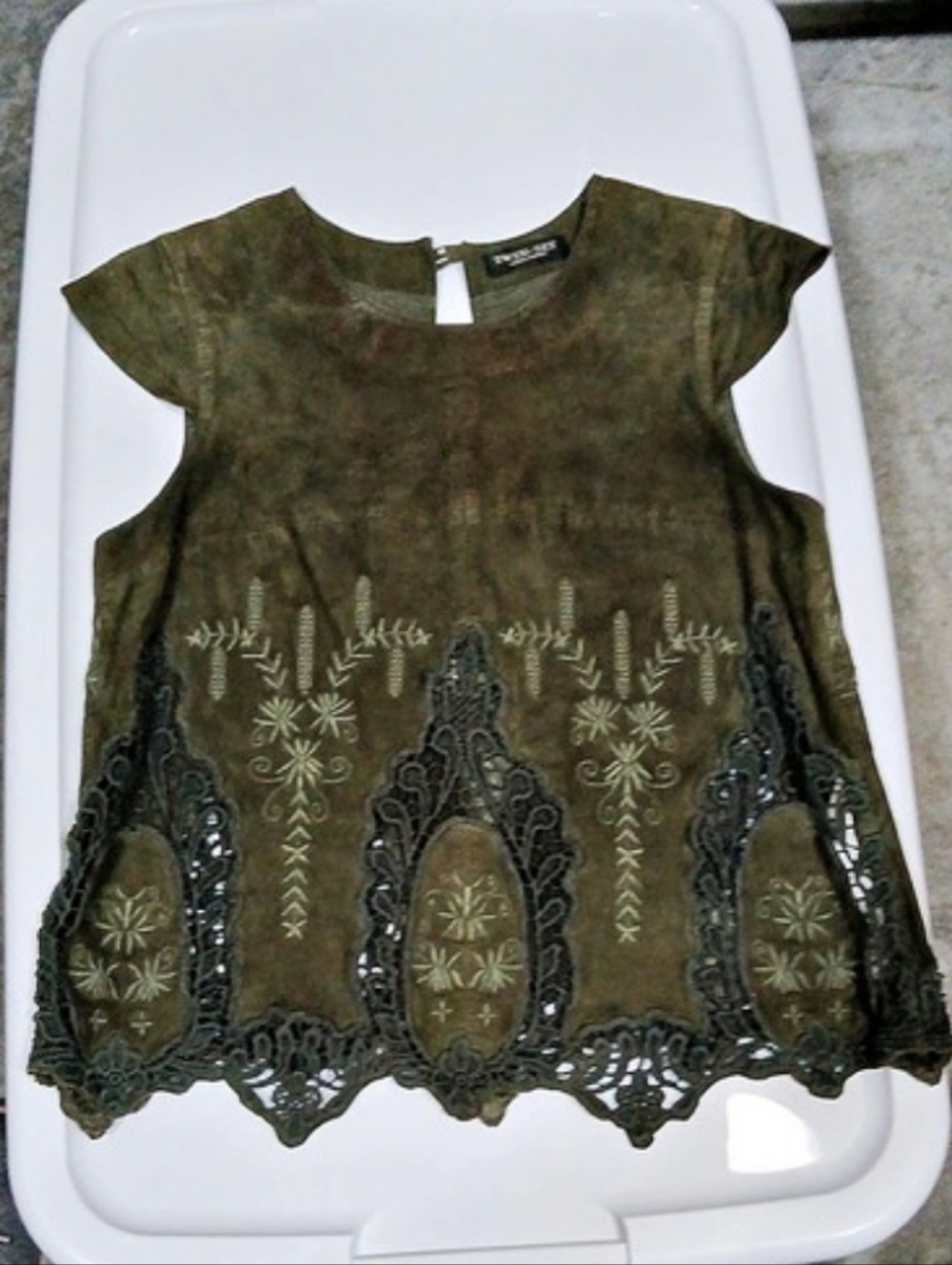 Vintage Twin-Set Simona Barbieri Genuine Suede Top